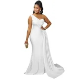 One Shoulder Slit Maxi Dress