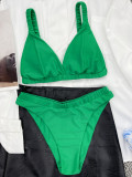 Green Elastic Bikini Set