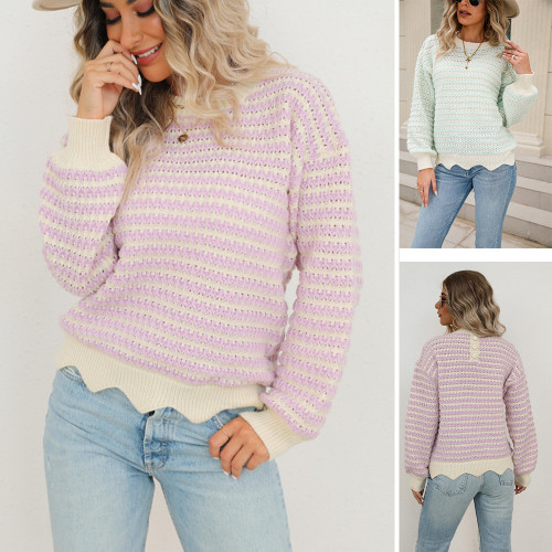 Drop Shoulder Long Sleeves Pullover Sweater