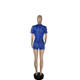 Paisley Print Sexy Short Sleeve Button Tight Rompers