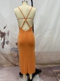 Cami Backless Slit Long Dress