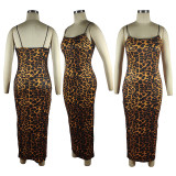 Leopard Print Bodycon Long Dress