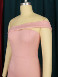 One Shoulder Ruffle Midi Dress