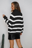 Plus Size Stripe Long Sleeve Pullover Sweater