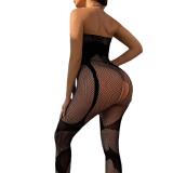 Sexy Lingerie Black Beaded Crotchless Body Stockings (without bra or pantie)