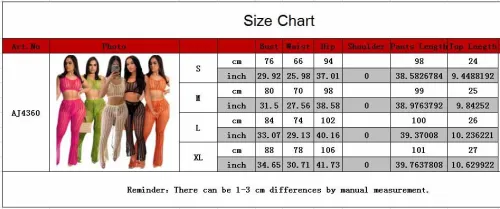 See Through Fishnet Tank Crop Top and Pants 2PCS Set