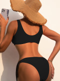 Black Tassel Sexy Cut Out One Piece Swimsuit