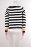 Stripe Long Sleeves O-Neck Pullover Sweater