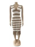 Crochet V-Neck Tassel Long Dress