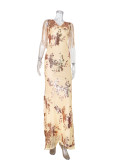 Elegant Sleeveless V-Neck Sequin Tassel Long Party Evening Dress