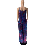 Tie Dye Print  Sleeveless Cami Jumpsuit