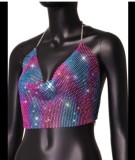 Sexy Halter Backless Rhinestone Sparkly Party Camisole