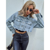 Street Style Fashion Short Blue Denim Jacket