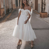 White Sexy Off Shoulder Long Prom Dress