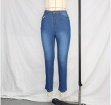 Blue Denim Pants Tight Jeans for Women