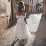 White Sexy Off Shoulder Long Prom Dress