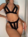 Black Sexy Bandage Tape Lingerie Set