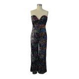 Sexy Strapless Sequin Wide Leg Party Jumpsuit