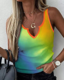 Contrast Sleeveless Casual Tank Top