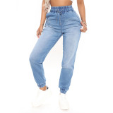 Women's Stretchy Jeans High Waist Elastic Waist Denim Pants