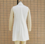 Fashion Turndown Collar Sleeveless Slim Long Vest Blazer