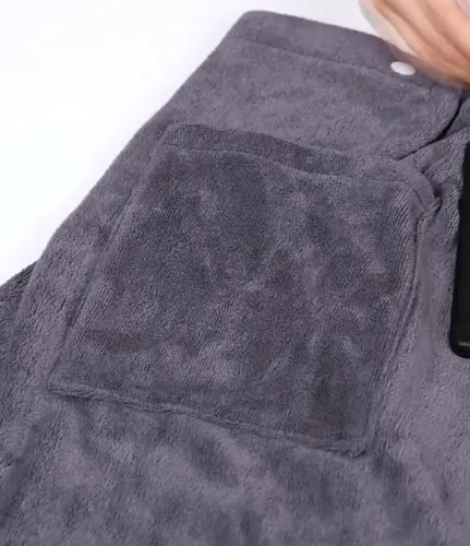 70x140cm Mens Soft Microfiber Wrap Bath Towels with Pocket Blanket for Swimming