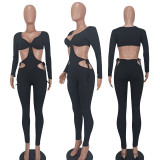 Sexy Cutout Waist Bodycon Club Jumpsuit