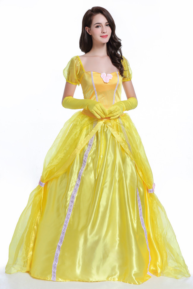 Belle Princess Movie Cosplay Womens Halloween Costume