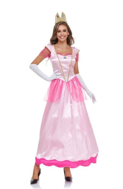 Mario Princess Movie Cosplay Womens Halloween Costume