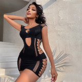 Ladies Erotic Lingerie Mesh Sexy Black Bodycon Dress