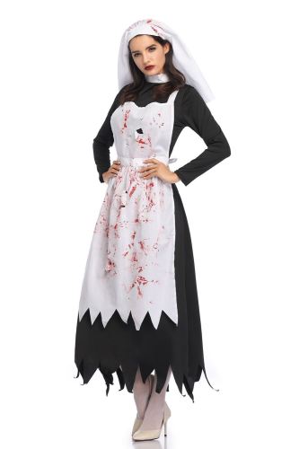 Halloween Costume for Women Zombie Ghost Bride Long Dress Masquerade Costume