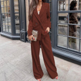 Fall/Winter Women's Casual Office Blazer and Pants Suits
