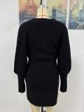 Women's Knitting Sweater Cardigan with Belt