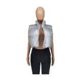 Women F/W Solid Sleeveless Puffer Vest