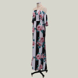 Floral Printed Off Shoulder Maxi Dress