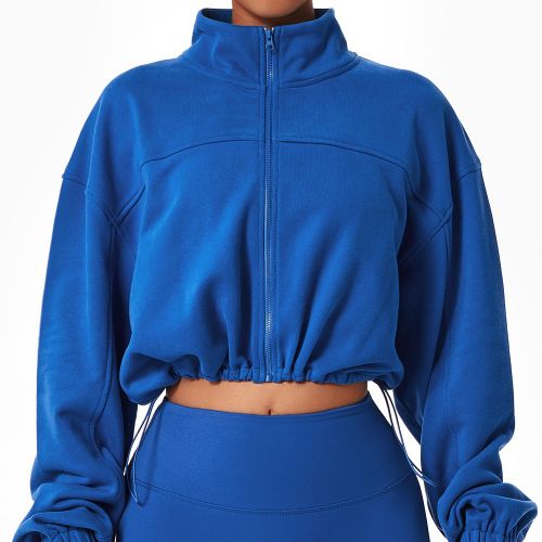 Womens Long Sleeve Casual Loose Sports Zipper Sweatshirt Jacket
