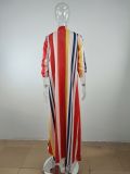 Women's Long Sleeve Striped Long Shirt & Trousers Two Piece Set