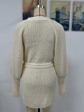 Women's Knitting Sweater Cardigan with Belt