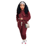 Women's Solid Button Up Casual Sports Two Piece Set