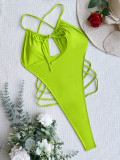 Women One-Piece Bikini Swimsuit with Cover-Up Skirt