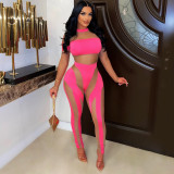 Sexy Mesh Patchwork See-Through Tight Jumpsuit
