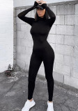 Plus Size Womens Solid Round Neck Bodycon Jumpsuit
