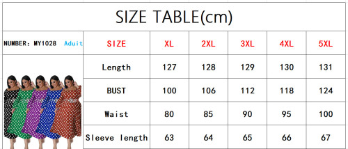 Plus Size Spot Print Long Sleeve Pleated Dress with Belt