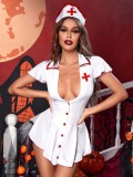 Nurse Cosplay Deep-V Uniform Lingerie Sexy Nightclub Costumes