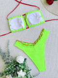 Women Ruffled Halter High Cut Bikini Set