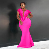Plus Size Chic Fringed Formal Party Evening dress