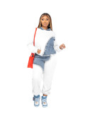 Women's Casual Print Patchwork Hoodies Sweatpants Two-Piece Set