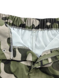 Street Trendy Camo Print Casual Cargo Pants