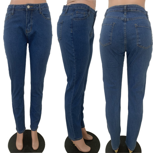 Fashion Zip Up Trendy Skinny Jeans