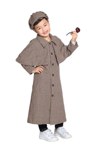 Kids Boys Cosplay Costume Sherlock Holmes Coat